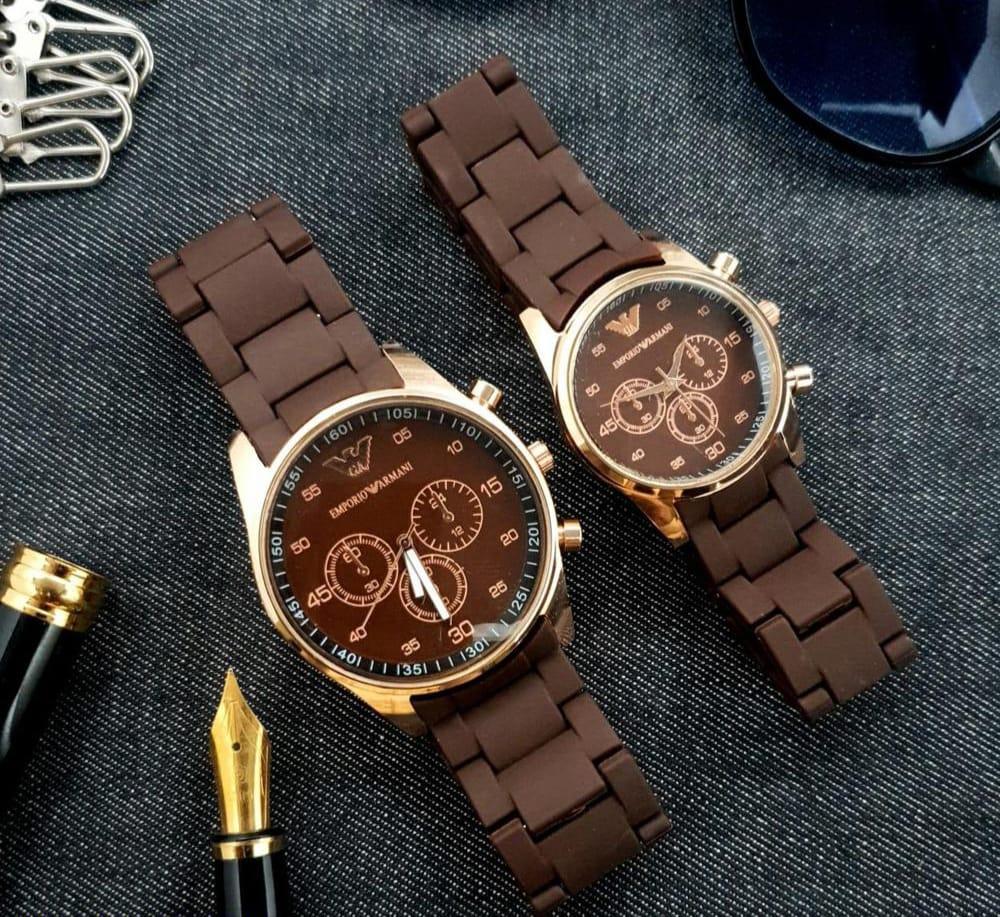 Couple's Chronograph Watches - Brown