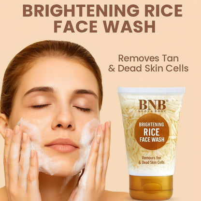 BNB Face WashRice Brightening Exfoliator Face Washwith Vegan Rice Milk