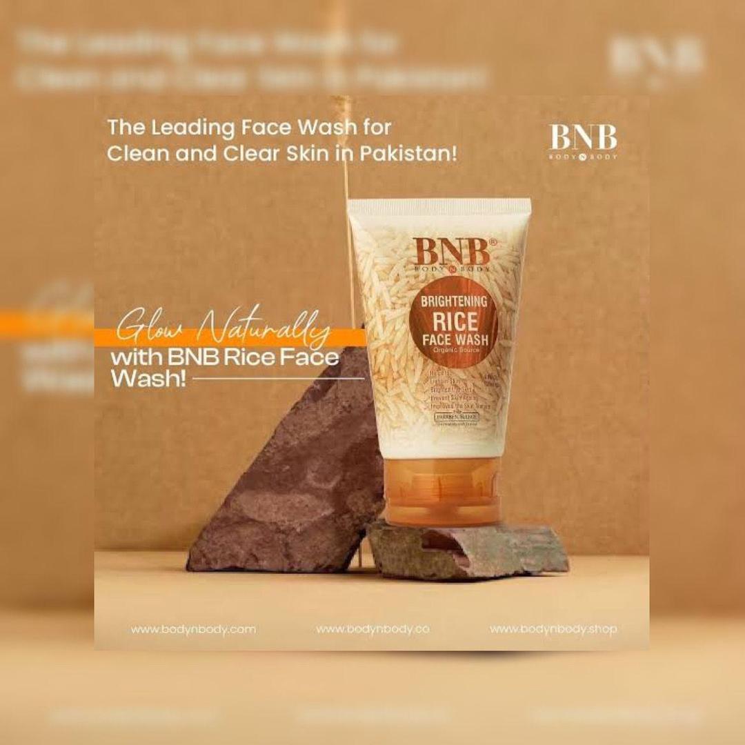 BNB Face WashRice Brightening Exfoliator Face Washwith Vegan Rice Milk
