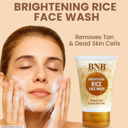 BNB Face WashRice Brightening Exfoliator Face Washwith Vegan Rice Milk